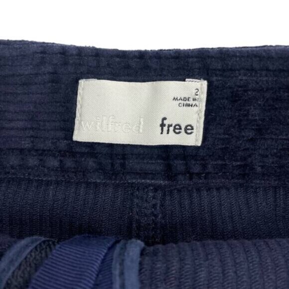 Aritzia Wilfred Free Lily Corduroy Navy Mini Skirt 2 - Picture 4 of 6